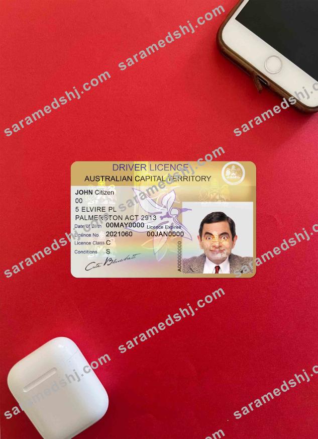 Australia Capital state driving license photolook FRONT